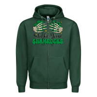 Sports Green shake your shamrocks Zipper Hoodie - CowhideDigitalArt