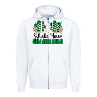White shake your shamrocks Zipper Hoodie - CowhideDigitalArt