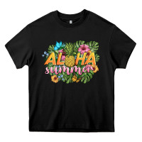Black aloha summer Heavy Core Tee - BarkalooDesign