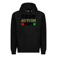 Black autism awareness puzzle theme Premium Hoodie - CowhideDigitalArt