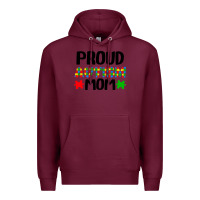 Burgundy autism awareness puzzle theme Premium Hoodie - CowhideDigitalArt