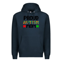 Navy autism awareness puzzle theme Premium Hoodie - CowhideDigitalArt