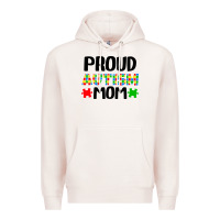 Pale Pink autism awareness puzzle theme Premium Hoodie - CowhideDigitalArt