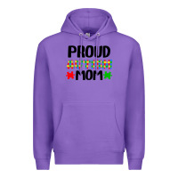 Purple autism awareness puzzle theme Premium Hoodie - CowhideDigitalArt