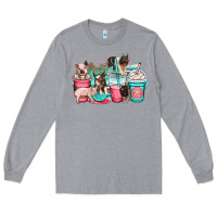 Heather Grey pig coffee cups Long Sleeve Tee - OliviaCreatesArt