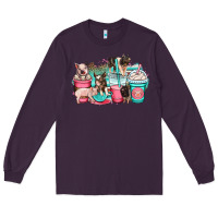 Plum pig coffee cups Long Sleeve Tee - OliviaCreatesArt