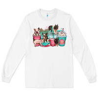 White pig coffee cups Long Sleeve Tee - OliviaCreatesArt