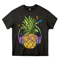 Asphalt pineapple with headphone Heavy Core Tee - BarkalooDesign