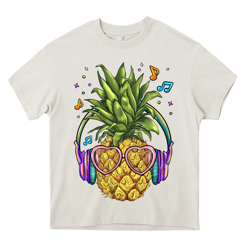 Pineapple With Headphone Heavy Core Tee by BarkalooDesign | Teevron