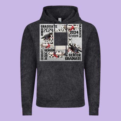 Senior 2024 Customizable Vintage Hoodie Designed By Cowgirlartshop