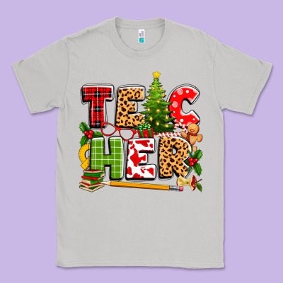 Teacher Christmas Classic Tee Designed By Texasbilliewilder