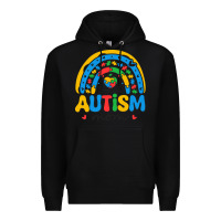 Black proud autism mom rainbow Premium Hoodie - CowhideDigitalArt