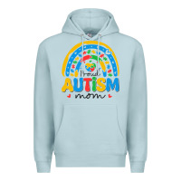 Blue Mist proud autism mom rainbow Premium Hoodie - CowhideDigitalArt