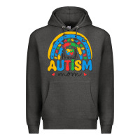 Charcoal Heather proud autism mom rainbow Premium Hoodie - CowhideDigitalArt