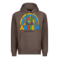 Coffee proud autism mom rainbow Premium Hoodie - CowhideDigitalArt