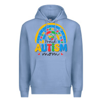 Colony Blue proud autism mom rainbow Premium Hoodie - CowhideDigitalArt