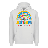 Dove Grey proud autism mom rainbow Premium Hoodie - CowhideDigitalArt