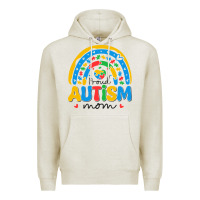 Oatmeal Heather proud autism mom rainbow Premium Hoodie - CowhideDigitalArt