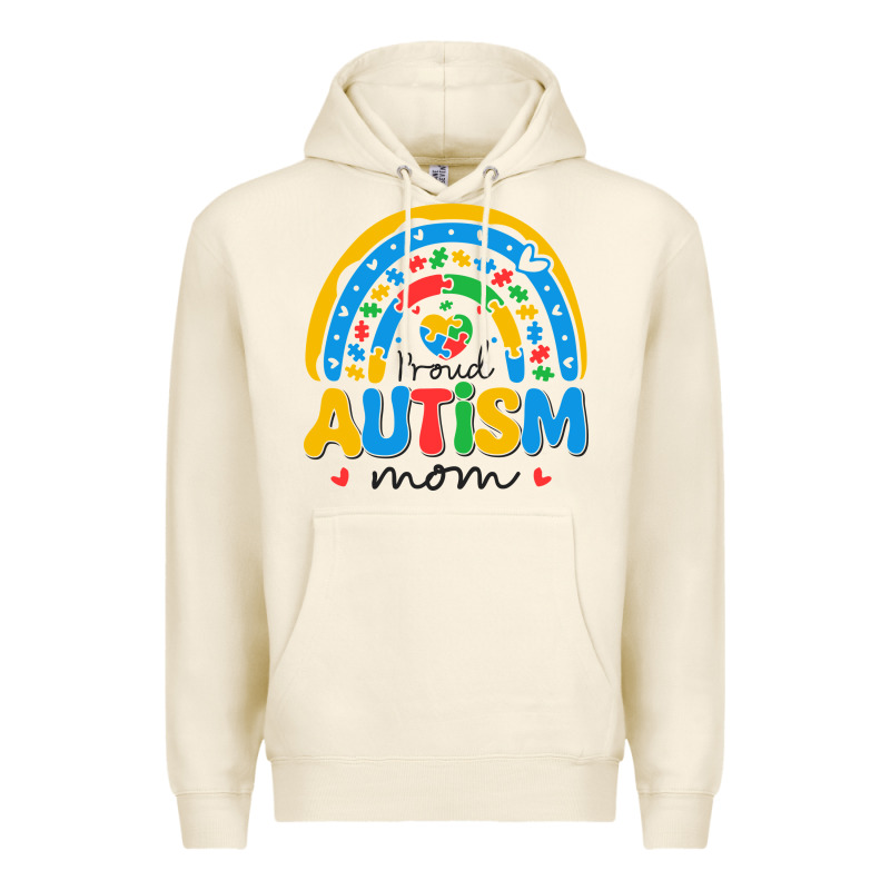 Proud Autism Mom Rainbow Premium Hoodie by CowhideDigitalArt | Teevron
