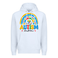 White proud autism mom rainbow Premium Hoodie - CowhideDigitalArt