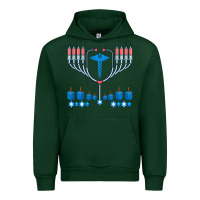 Forest Green jewish hanukkah chanukah doctor medical menorah  gifts Urban Hoodie - trangStudio