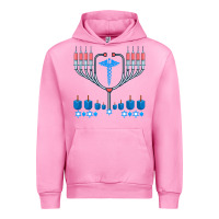 Fuchsia Pink jewish hanukkah chanukah doctor medical menorah  gifts Urban Hoodie - trangStudio