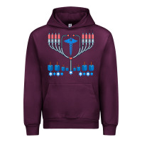 Mauve Wine jewish hanukkah chanukah doctor medical menorah  gifts Urban Hoodie - trangStudio