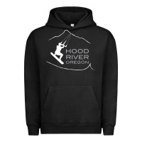 Pigment Black Kiteboarding Hood River Oregon, Kitesurfing Urban Hoodie - trangStudio