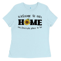 Baby Blue welcome to our Home Sunflower Ladies Tee - Bettercallsaul