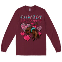 Burgundy cowboy take me away Long Sleeve Tee - OliviaCreatesArt