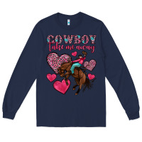 Navy cowboy take me away Long Sleeve Tee - OliviaCreatesArt