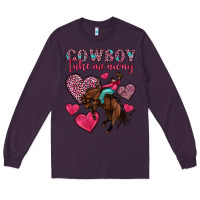 Plum cowboy take me away Long Sleeve Tee - OliviaCreatesArt