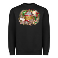 Black Christmas Elf Heavyweight Sweatshirt - CowhideDigitalArt