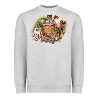Heather Grey Christmas Elf Heavyweight Sweatshirt - CowhideDigitalArt