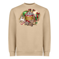 Mushroom Christmas Elf Heavyweight Sweatshirt - CowhideDigitalArt