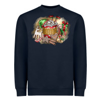 Navy Christmas Elf Heavyweight Sweatshirt - CowhideDigitalArt
