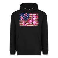 Black breast cancer american flag background Heavyweight Hoodie - BarkalooDesign