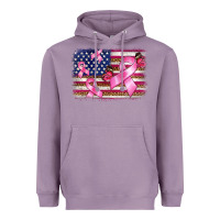 Lavender breast cancer american flag background Heavyweight Hoodie - BarkalooDesign