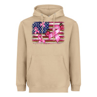 Mushroom breast cancer american flag background Heavyweight Hoodie - BarkalooDesign