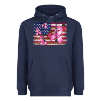 Navy breast cancer american flag background Heavyweight Hoodie - BarkalooDesign