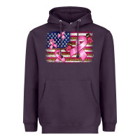 Plum breast cancer american flag background Heavyweight Hoodie - BarkalooDesign
