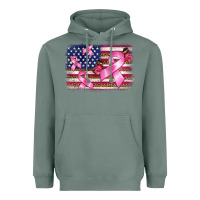 Sage breast cancer american flag background Heavyweight Hoodie - BarkalooDesign