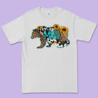 Baby Bear Mini Sunflowers Leopard Cowhide Mother's Day Premium Tee Designed By Jasminsmagicworld