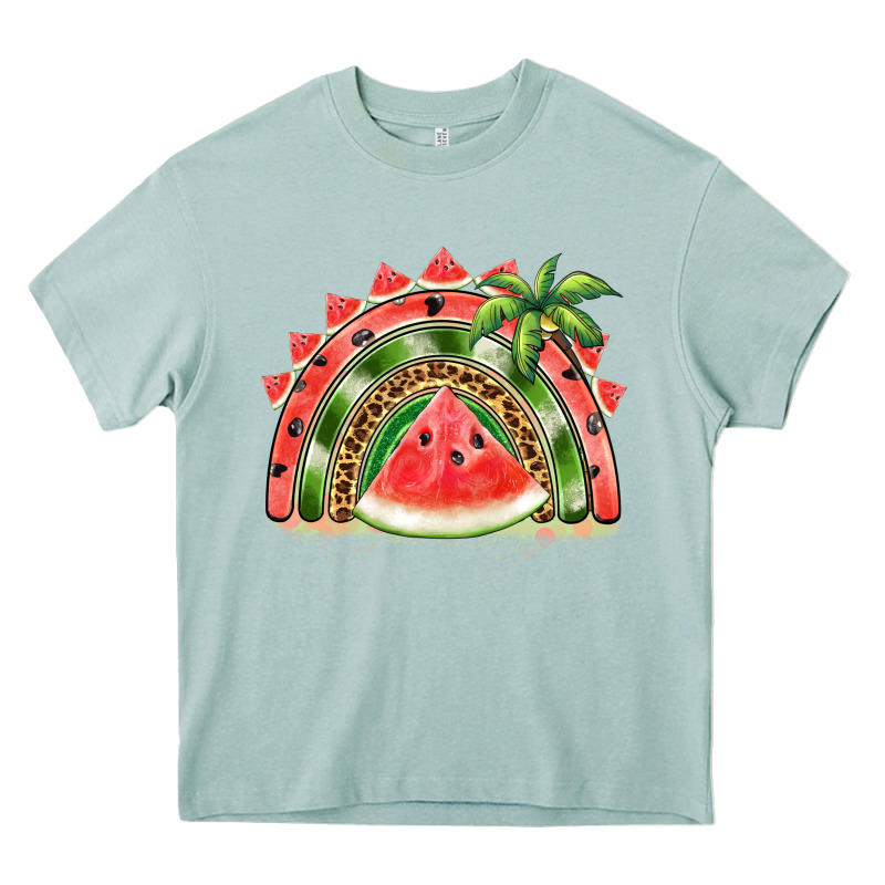 Watermelon Slice  Rainbow Heavy Core Tee by BarkalooDesign | Teevron