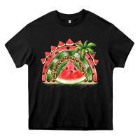 Black watermelon slice  rainbow Heavy Core Tee - BarkalooDesign