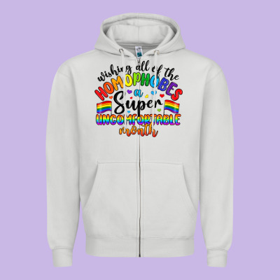 Wishing All Of The Homophobes Uncomfortable Month Zipper Hoodie Designed By Artiststas