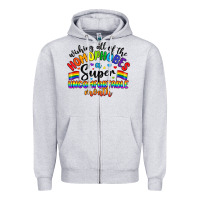 Heather Grey wishing all of the homophobes uncomfortable month Zipper Hoodie - Artiststas