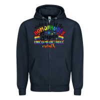 Navy wishing all of the homophobes uncomfortable month Zipper Hoodie - Artiststas