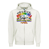 Oatmeal Heather wishing all of the homophobes uncomfortable month Zipper Hoodie - Artiststas