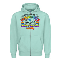 Seafoam wishing all of the homophobes uncomfortable month Zipper Hoodie - Artiststas